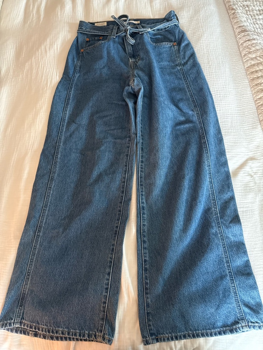 Levis Women's Wide-Leg Denim Jeans in Dark Blue